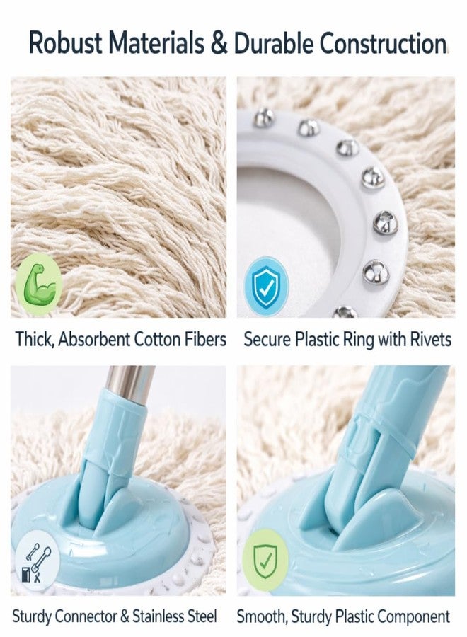 FPC Mop Refills for Floor Cleaning Big Size | Cotton Mop Head Replacement for Home and Office | Soft Fabric for Wet and Dry Use | Easily Removes Dust Dirt Hair and Spills | 200 g (Pack of 1), White - Image 4